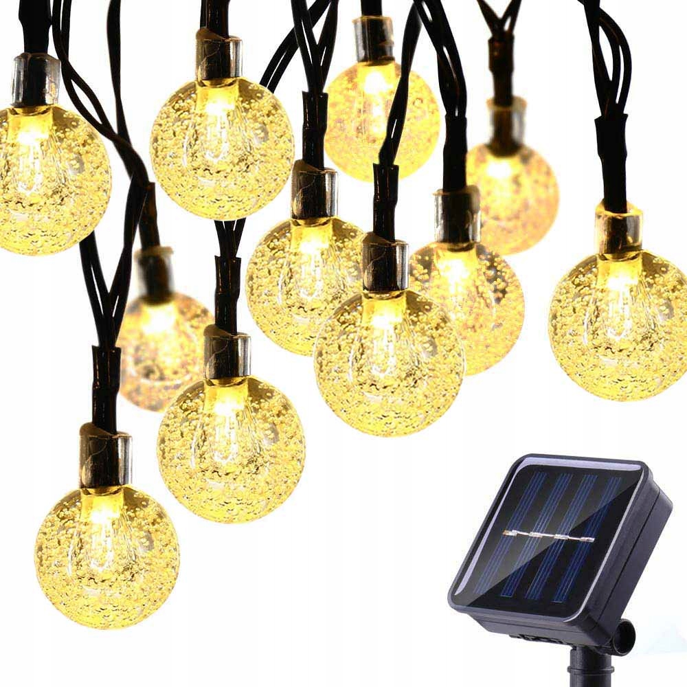 Vysiace svetlá, lampy - 100 LED 12M Solárne lampy Záhradné svetlo žiarovky