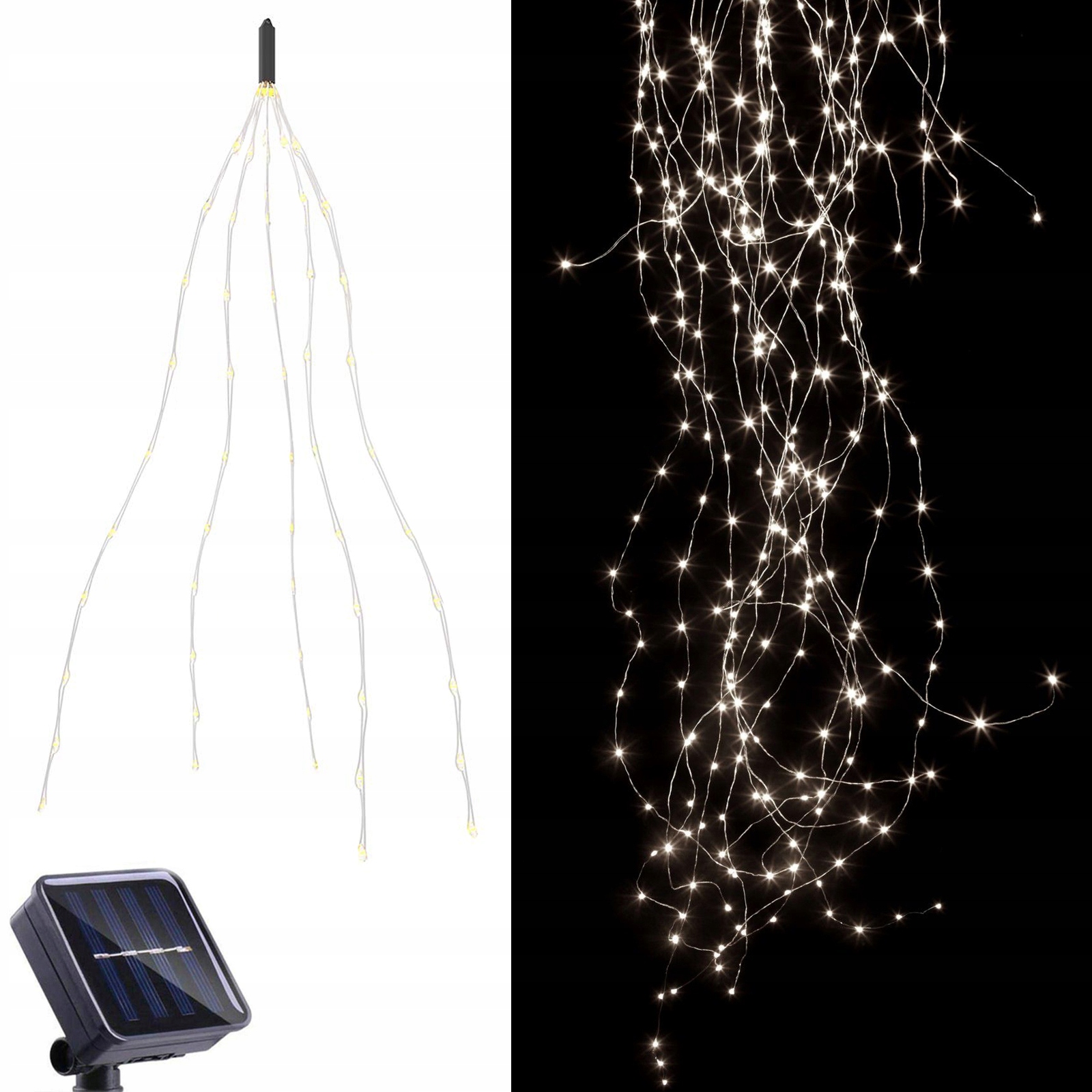 Vysiace svetlá, lampy - 100 LED solárnych svetiel záhradná žiarovka Ledy Lamp
