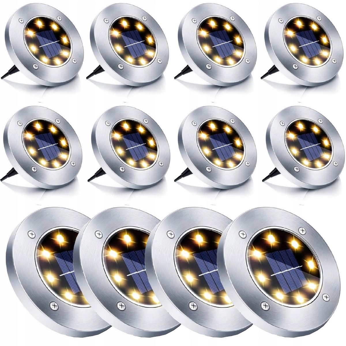 Briix vstavaná solárna lampa strieborná 12,6 cm 1 ks.