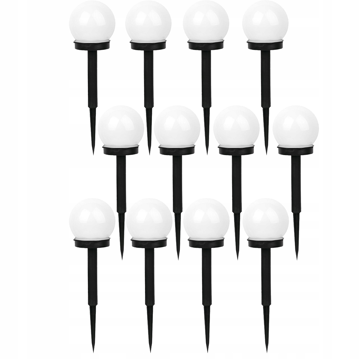 Solárne svietidlá - 12x záhradné lampy LED solárne gule biele 10 cm
