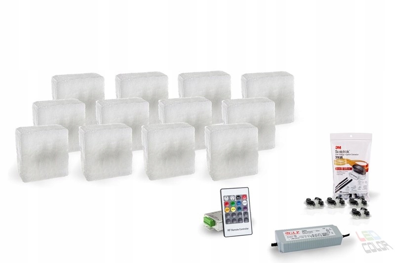 Nájazdové svietidlá - 12x Prepätá väzba AKROPOL 14X14 RGB