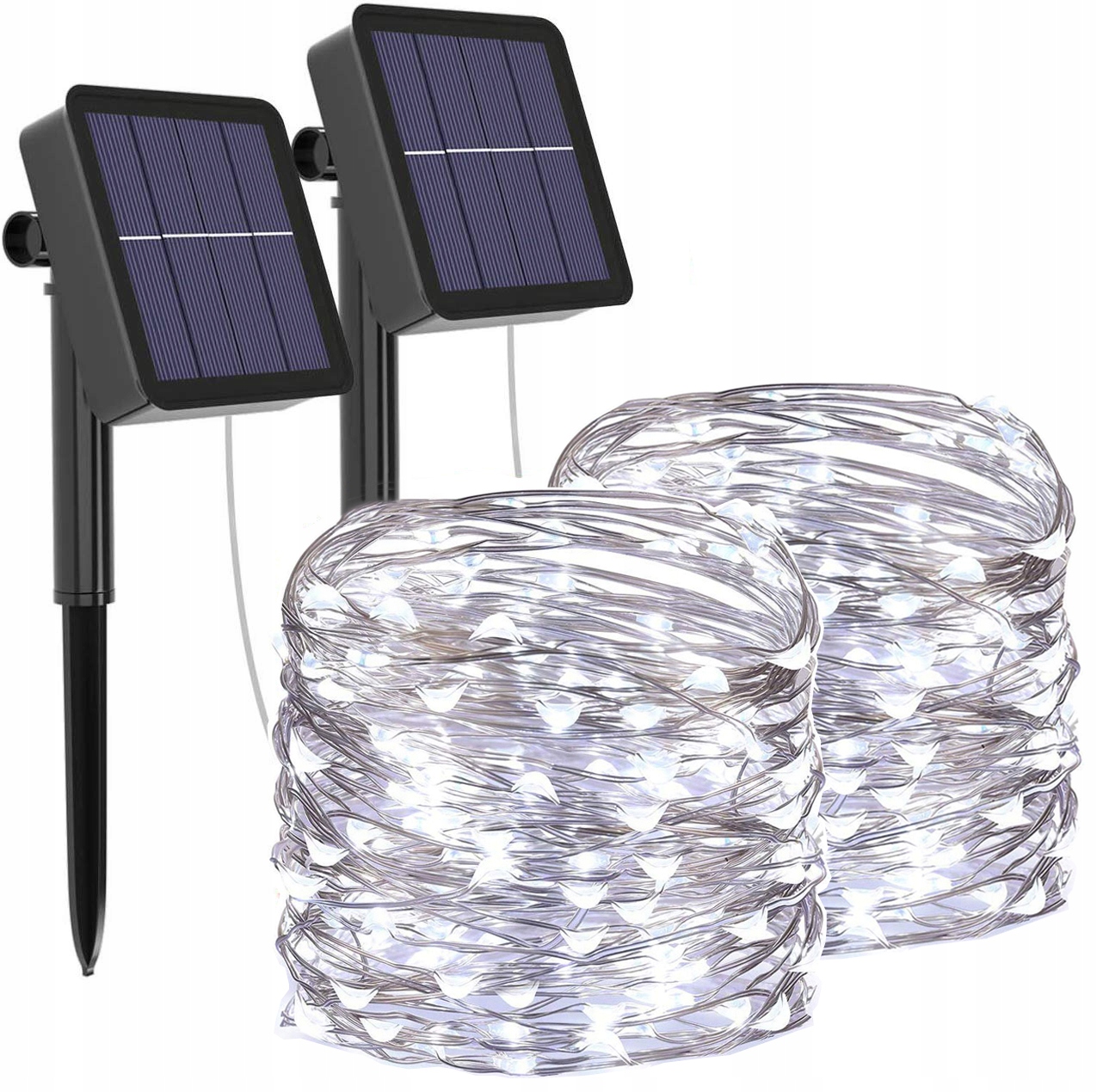 Vysiace svetlá, lampy - 2 ks 50 LED solárnych svetiel so záhradnou žiarovkou