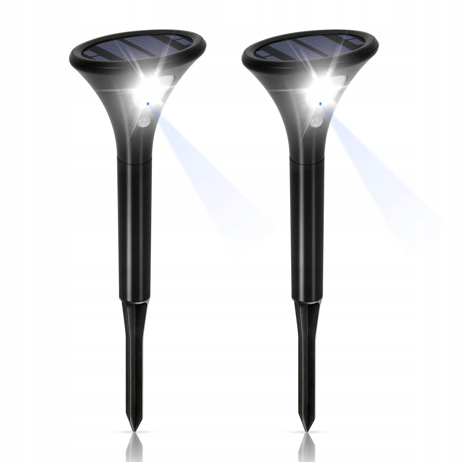 Solárne svietidlá - 2 ks SOLÁRNE LED SVETLO VYSOKÉ 62cm PIR IP65 CHLADENÉ