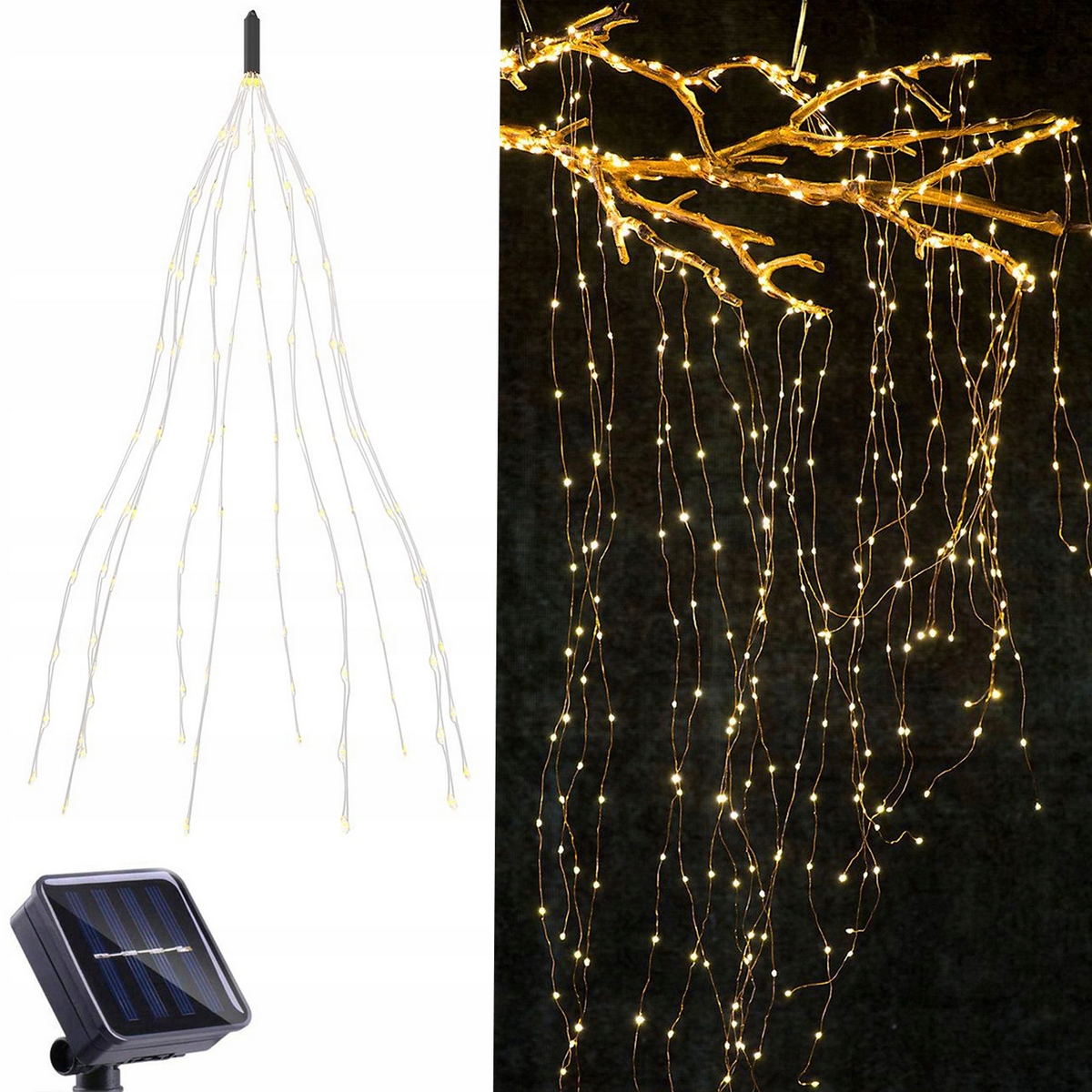 Vysiace svetlá, lampy - 200 LED solárnych svetiel Záhradná žiarovka