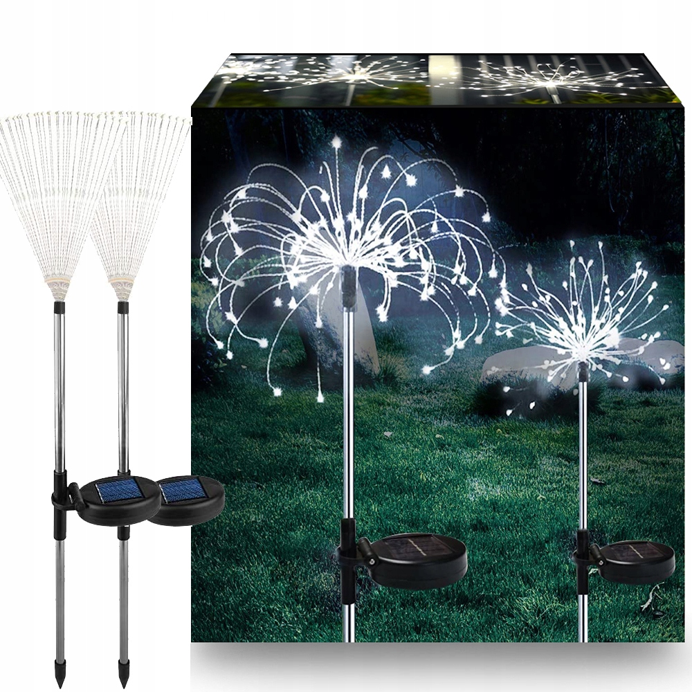 SI DEHU vstavaná solárna lampa, biela, 95 cm, 2 ks.