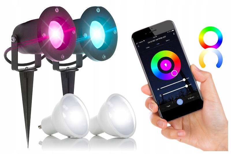 Solárne svietidlá - 2x záhrada LED RGBW IP54 LED sezónna šnúra