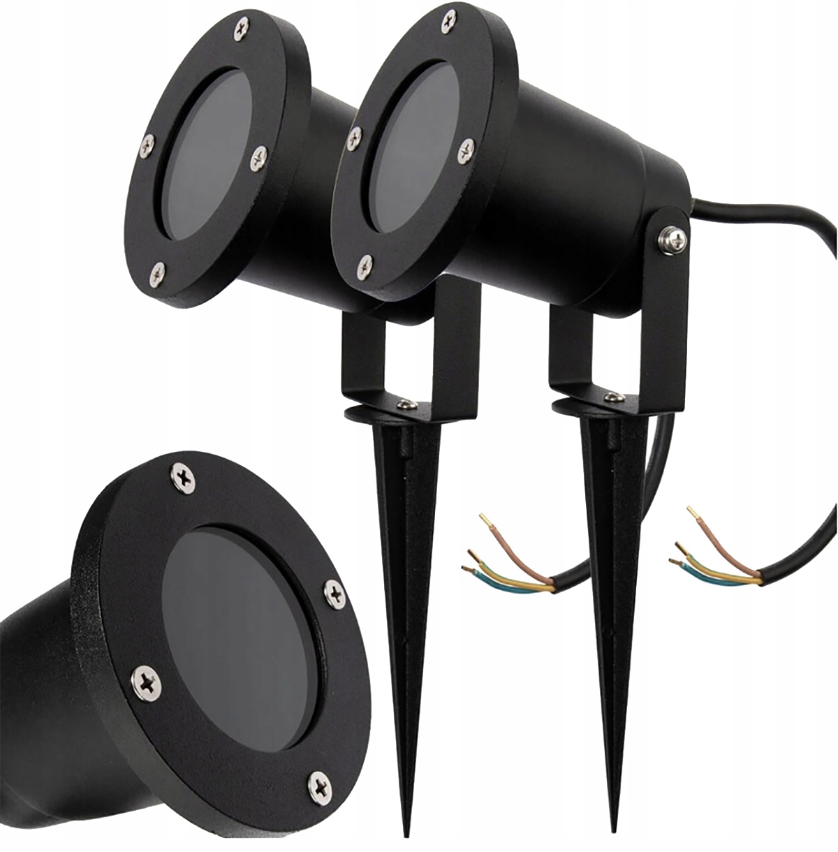 Solárna lampa LED-lux, čierna, 24 cm, 2 ks.