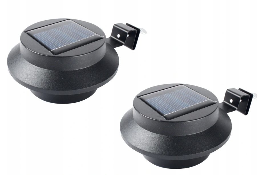 Vysiace svetlá, lampy - 2x Solárne lampy externé LED na čiernom odkvapke