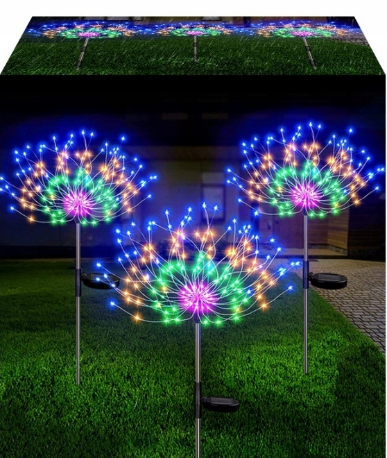 Solárna lampa, čierna, 110 cm, 2 ks.
