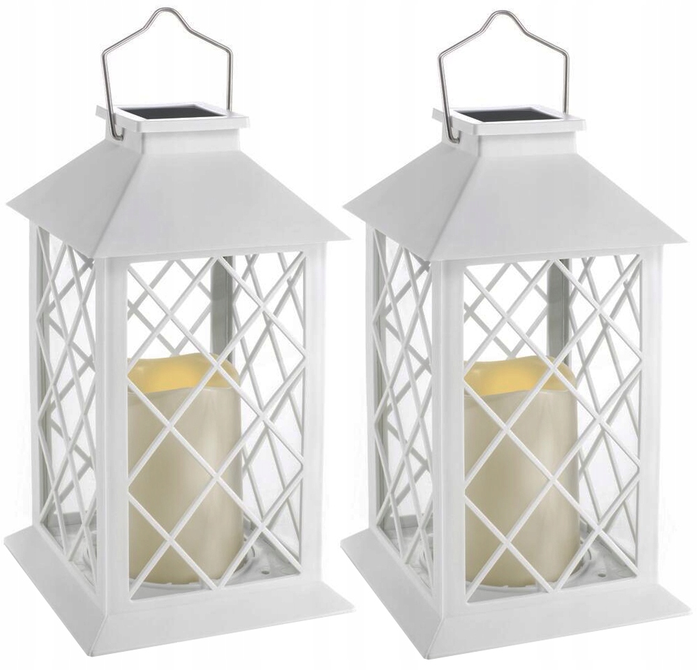 Solárna lampa SuperLED, biela, 27 cm, 2 ks.