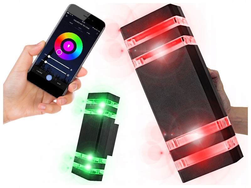 Vonkajšie fasádne svietidlo - 2x externá povrchová lampa RGB WIFI so SMARTPHONE