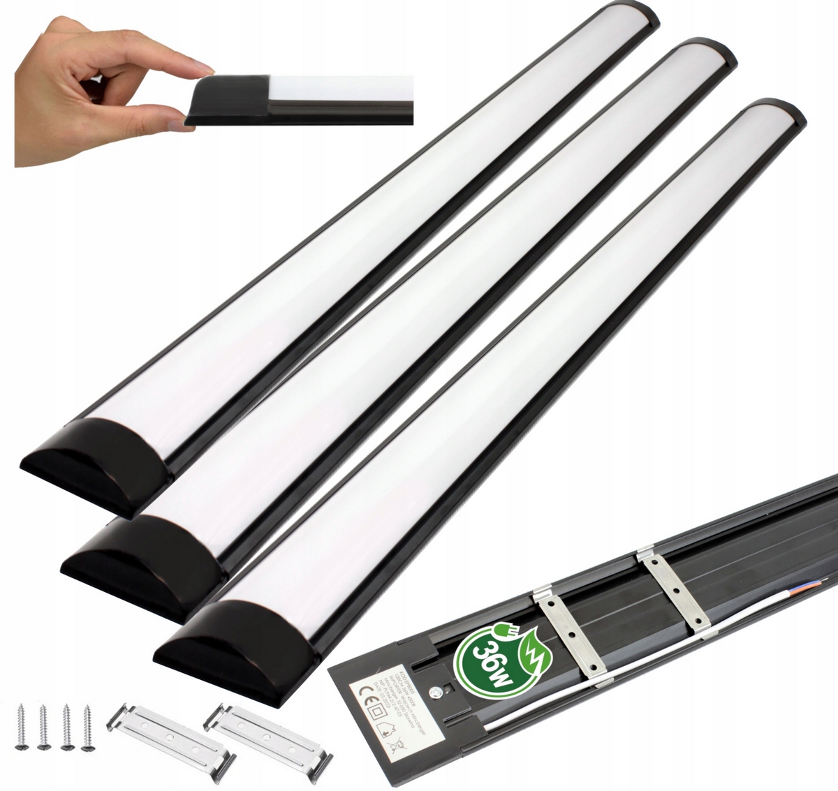 Stropné svietidlo, lampa - 3x panel lampy LED pre garáž pre dielňu 120 cm 36w
