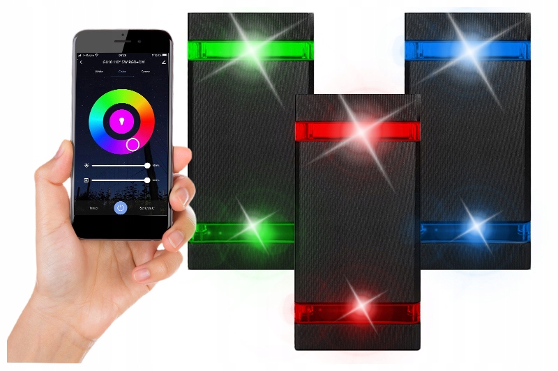 Vonkajšie fasádne svietidlo - 3x RGB fasádna nástenná lampa pre dom