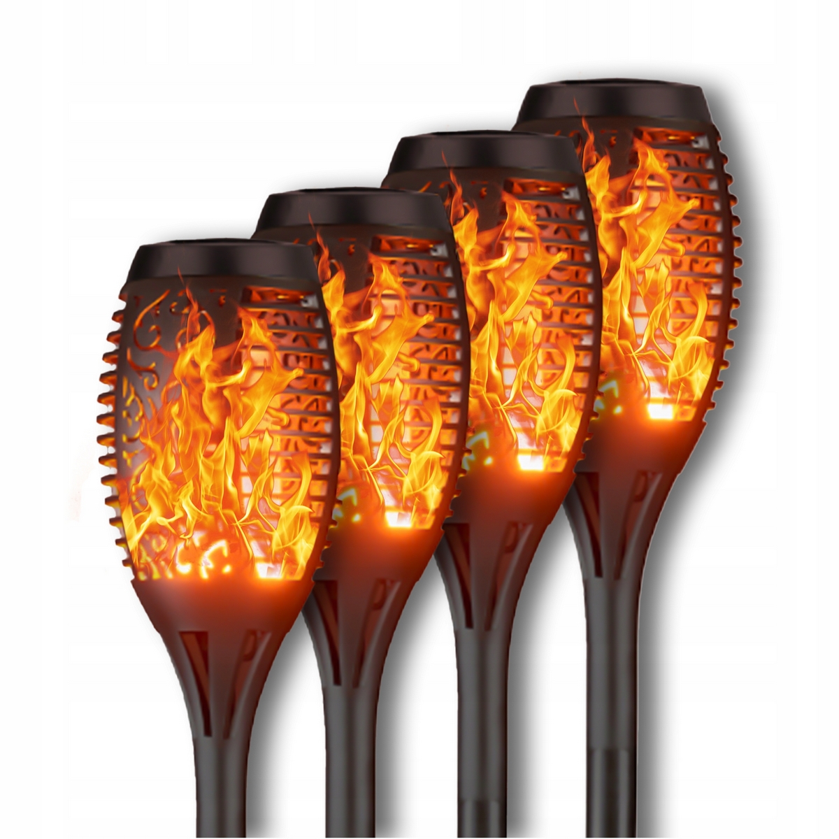 Vstavaná solárna lampa Global-store čierna 52 cm 4 ks.