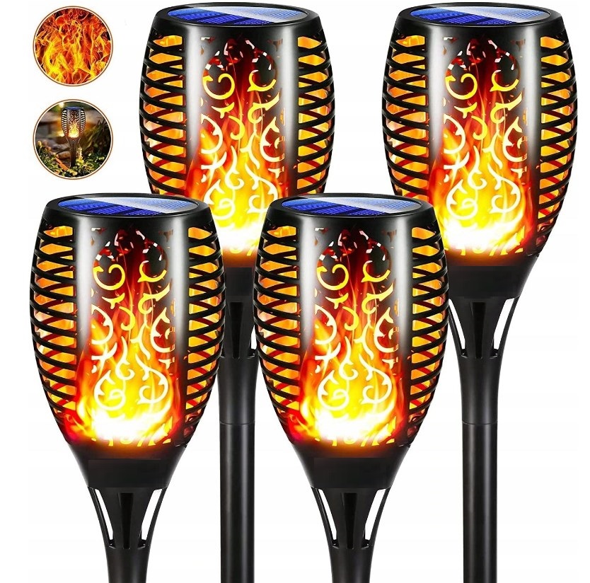 Zabudovaná solárna lampa Forever Speed, čierna, 78 cm, 4 ks.