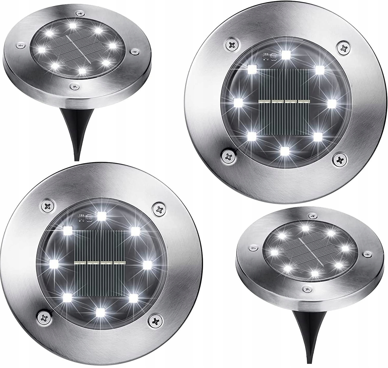 Solárna lampa F3M, biela, 13 cm, 4 ks + plánovač PIANIDA A4, odtiene hnedej a béžovej