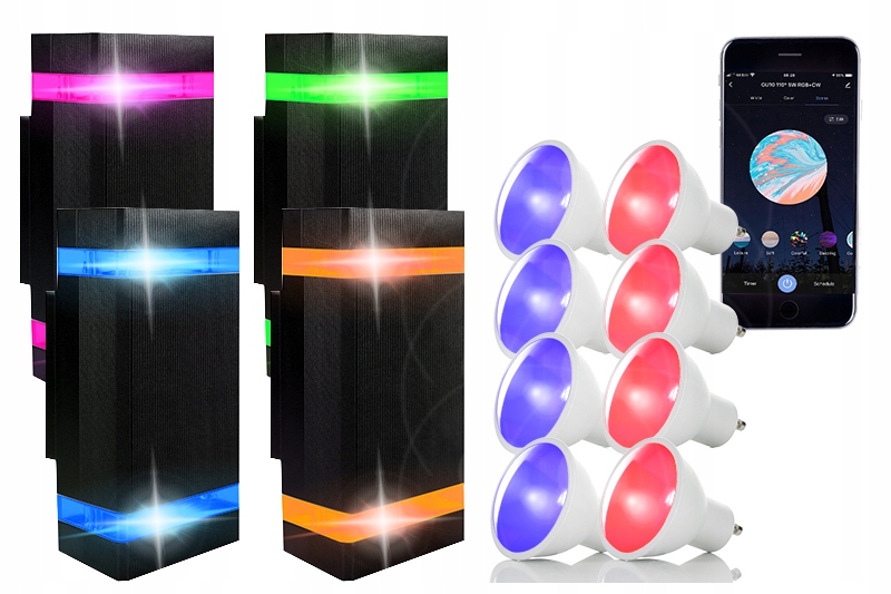 Vonkajšie fasádne svietidlo - 4x RGB lampa na výstupe obojsmerného inteligentného domu