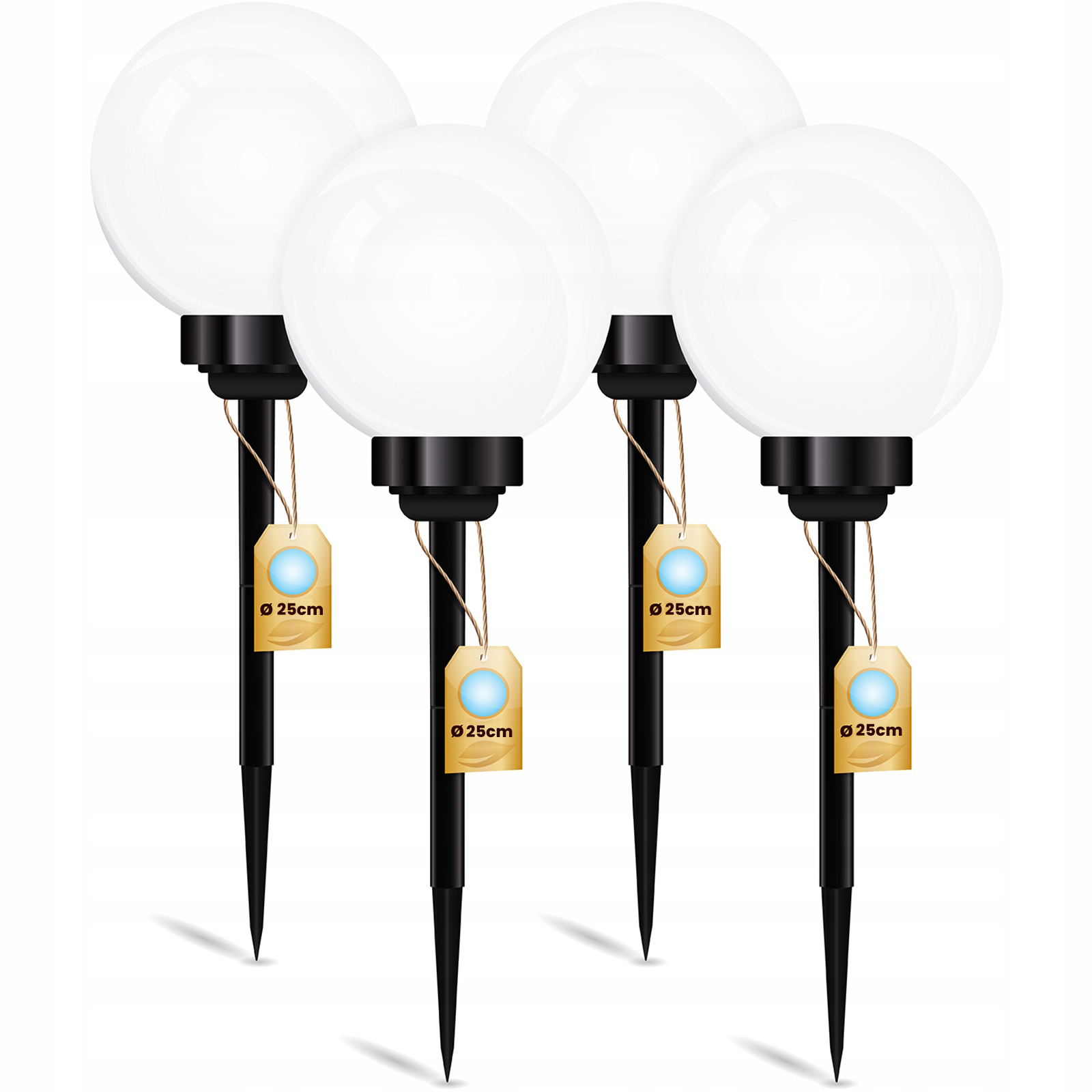 Solárna lampa NNLED, biela, 73 cm, 4 ks.