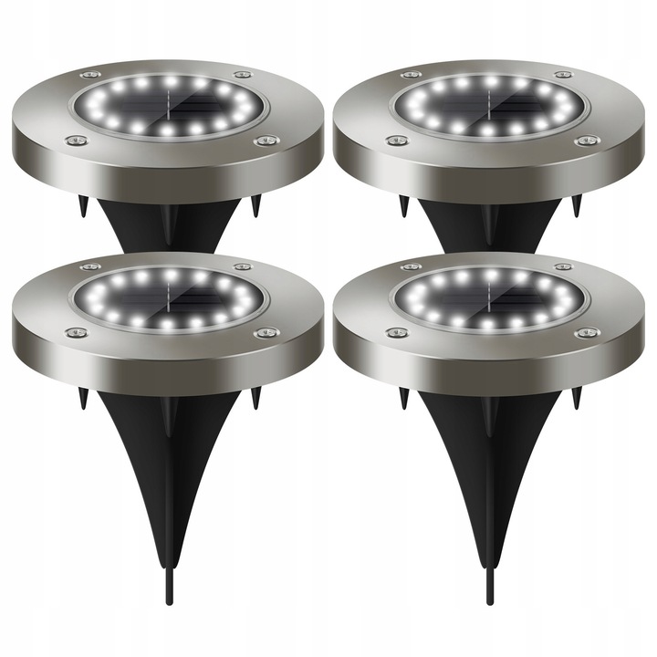 Solárna lampa ARSA GO, strieborná, 13 cm, 4 ks.