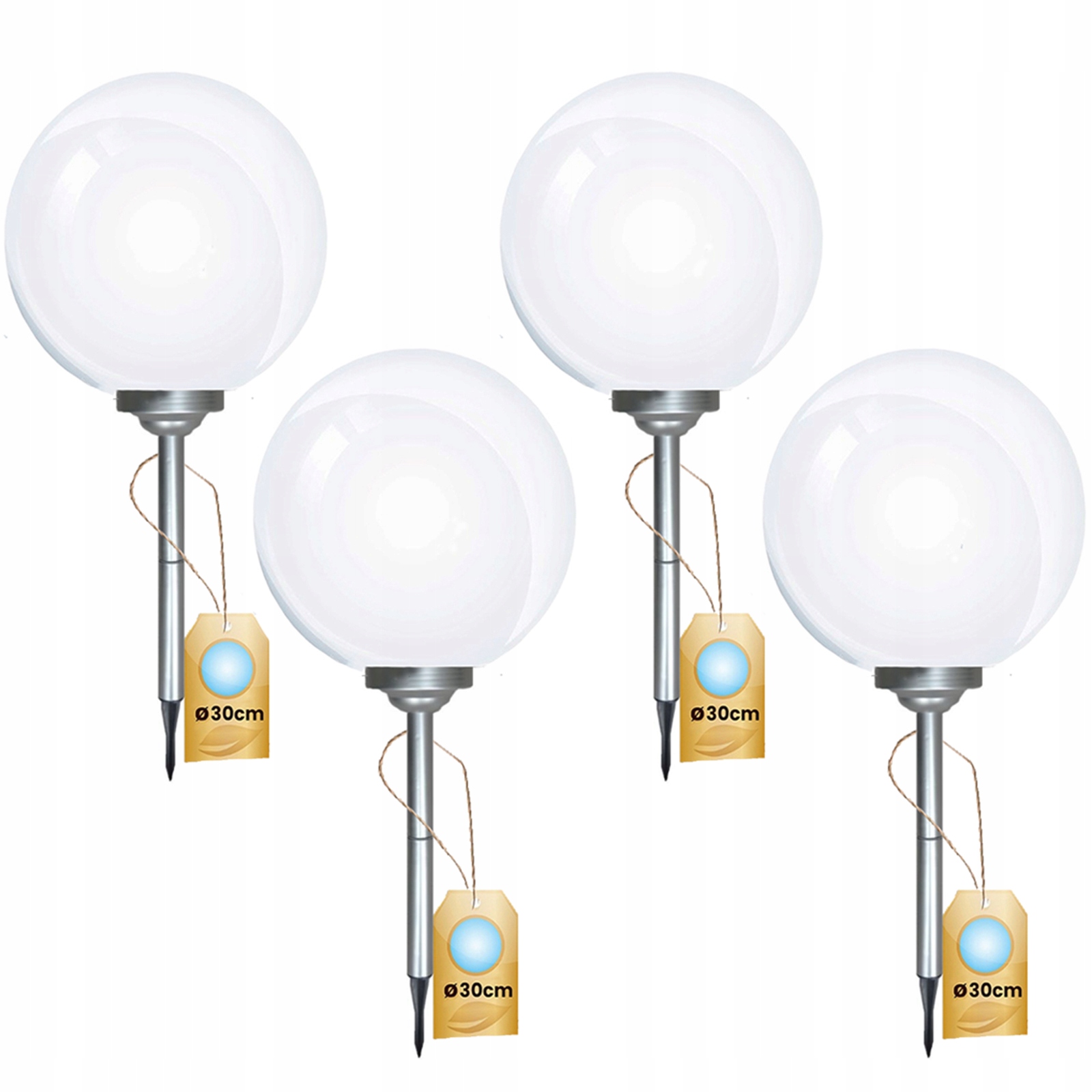 Solárna lampa NNLED, biela, 71 cm, 4 ks.