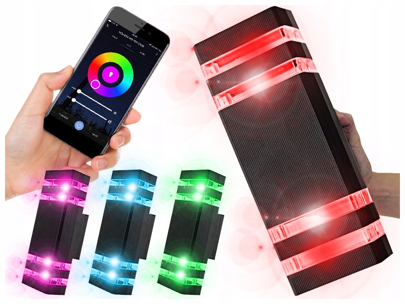 Vonkajšie fasádne svietidlo - 4x Vonkajšie fasádne svietidlo nástenné svietidlo Top Bottom RGB