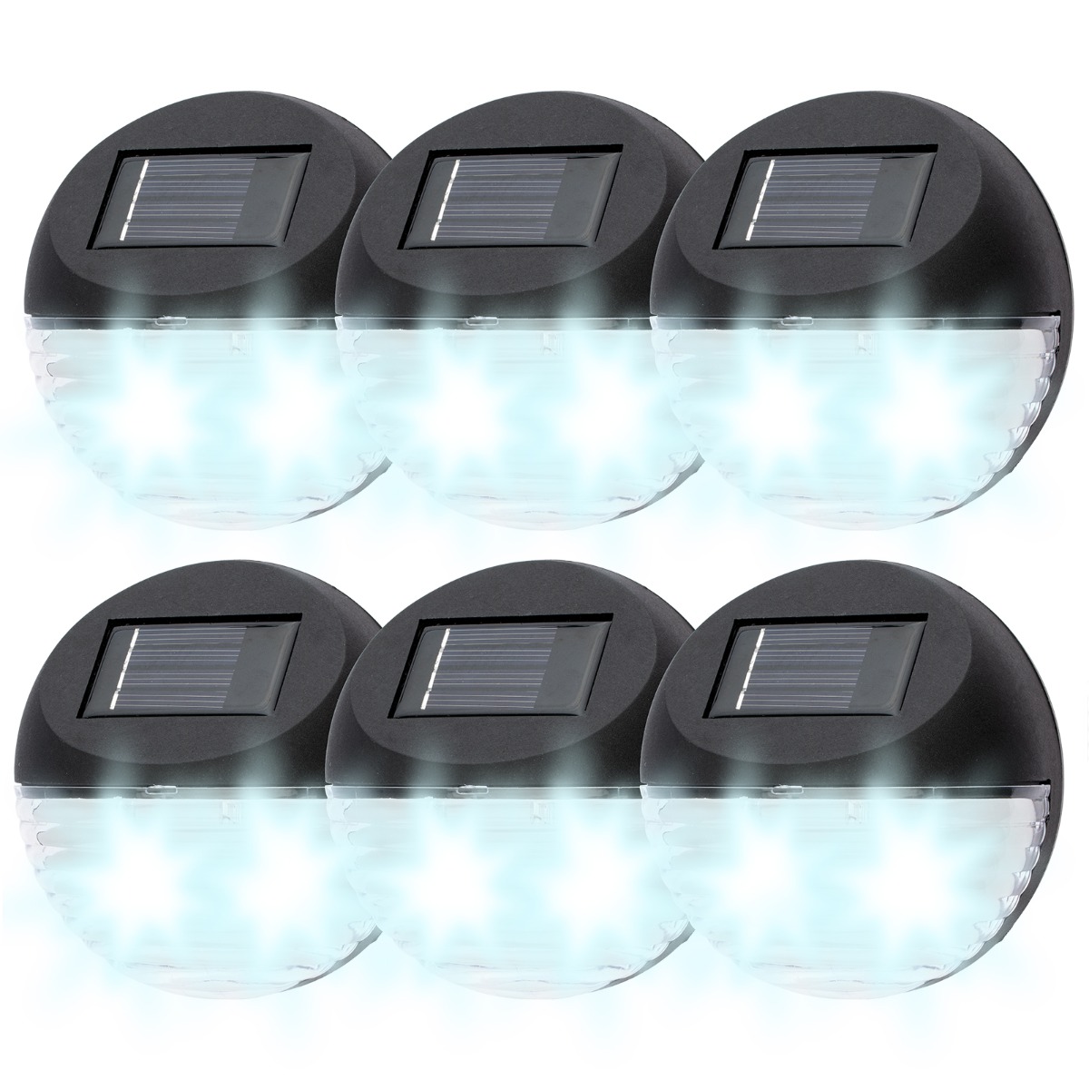 Solárne svietidlá - 6x solárne lampy schodisko čierna 2xled 865