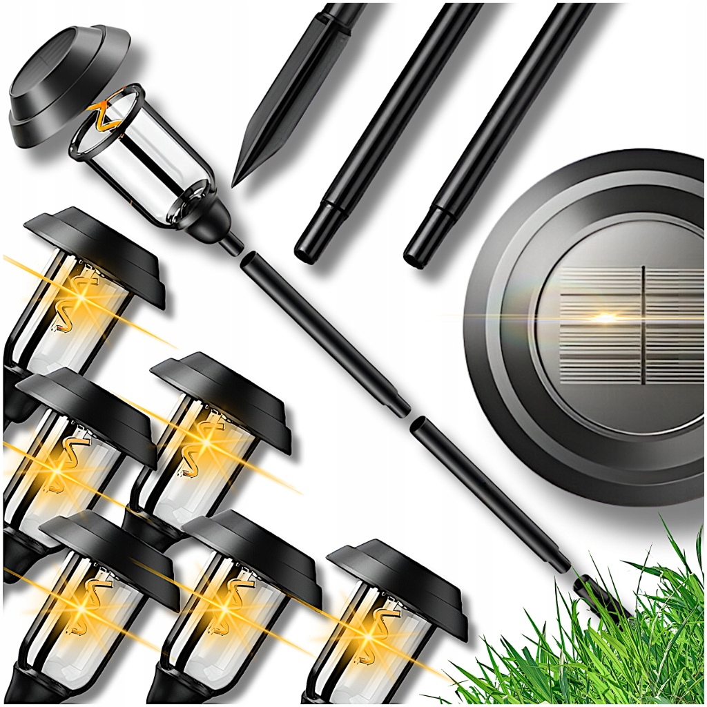 Zásuvná solárna lampa Aurora čierna 72 cm 6 ks.