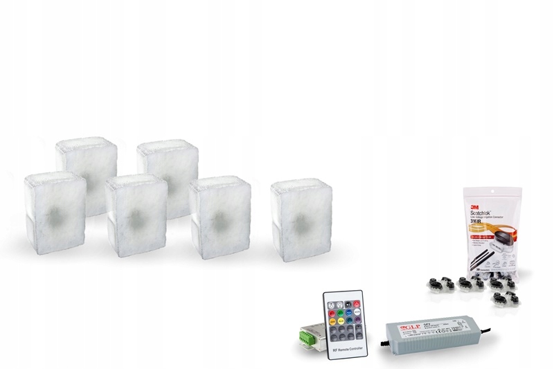 Nájazdové svietidlá - 6x žiariaci krúžok členle AKROPOL 14X10 RGB