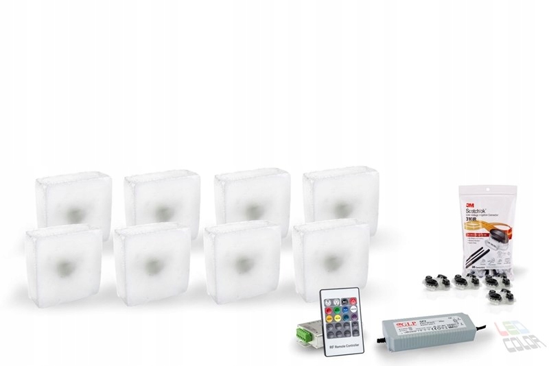Nájazdové svietidlá - 8x žiariace rocdeco 15x15 RGB