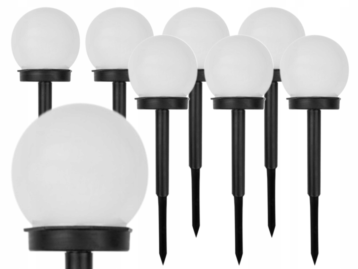 Solárna lampa LED Plus, biela, 32 cm, 8 ks.