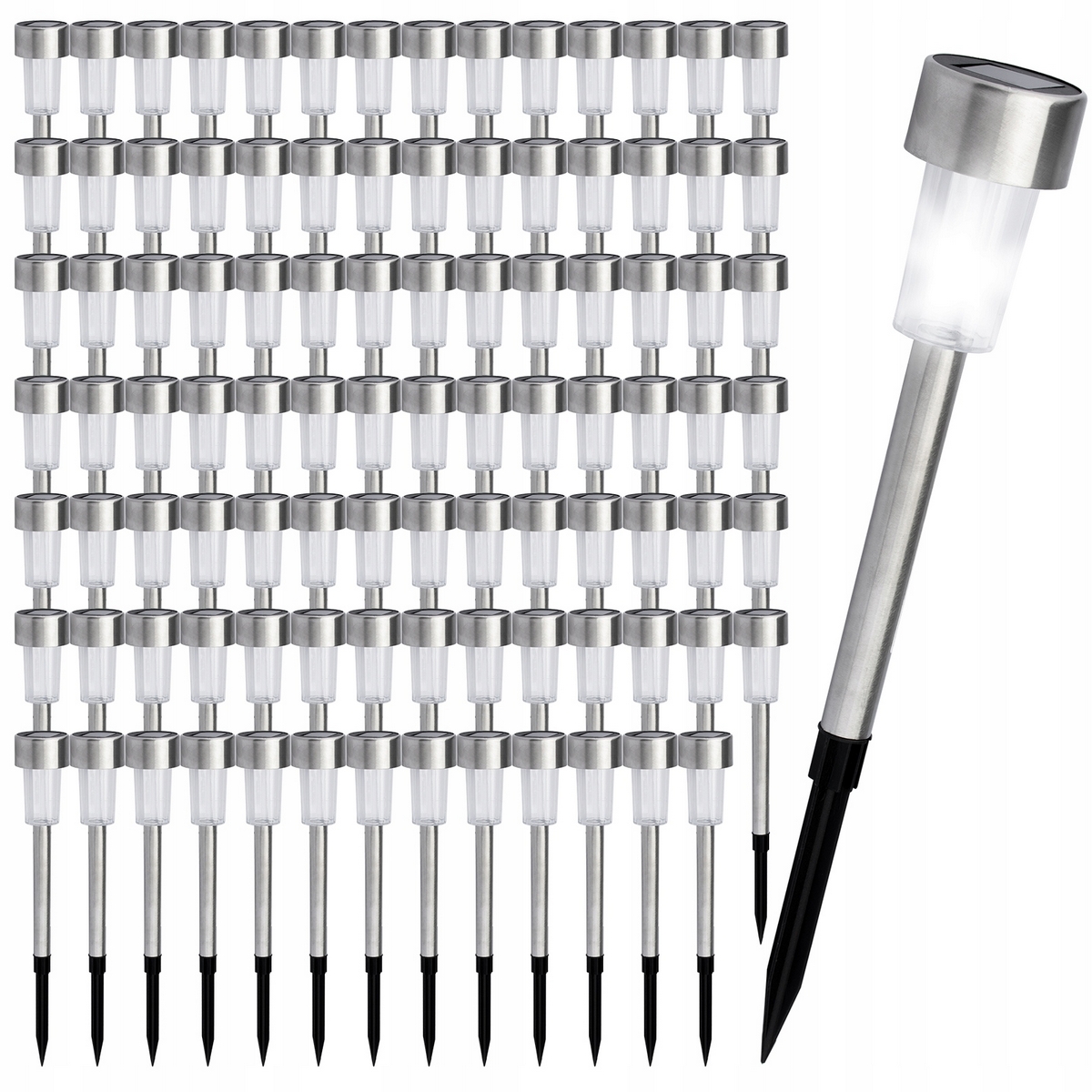 Solárne svietidlá - 98x Záhradné žiarovky SOLAR LAMP LED STEEL