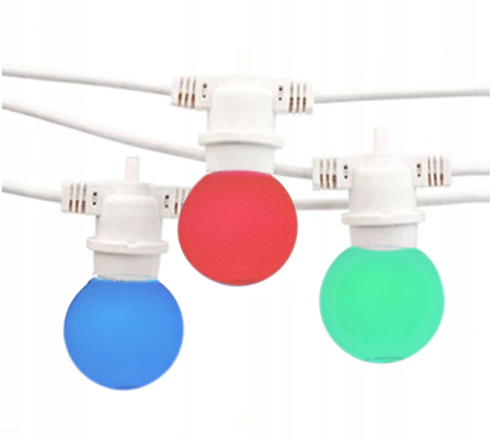 Vonkajšia dekoračná reťaz GIRLANDA - Biela Garland 10m x 10 LED 1W pre balkón ANTRESOLA