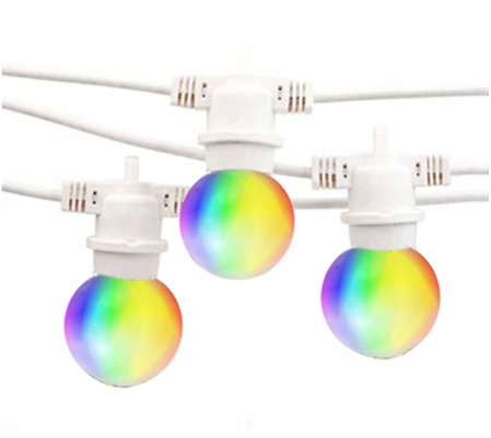 Vonkajšia dekoračná reťaz GIRLANDA - Biela Garland 10m x 10 LED 1W pre balkón Aidesole