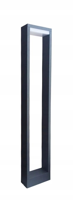 Obdĺžnikový osvetľovací stožiar Su-má integrovaný LED zdroj, 80 cm, sivý