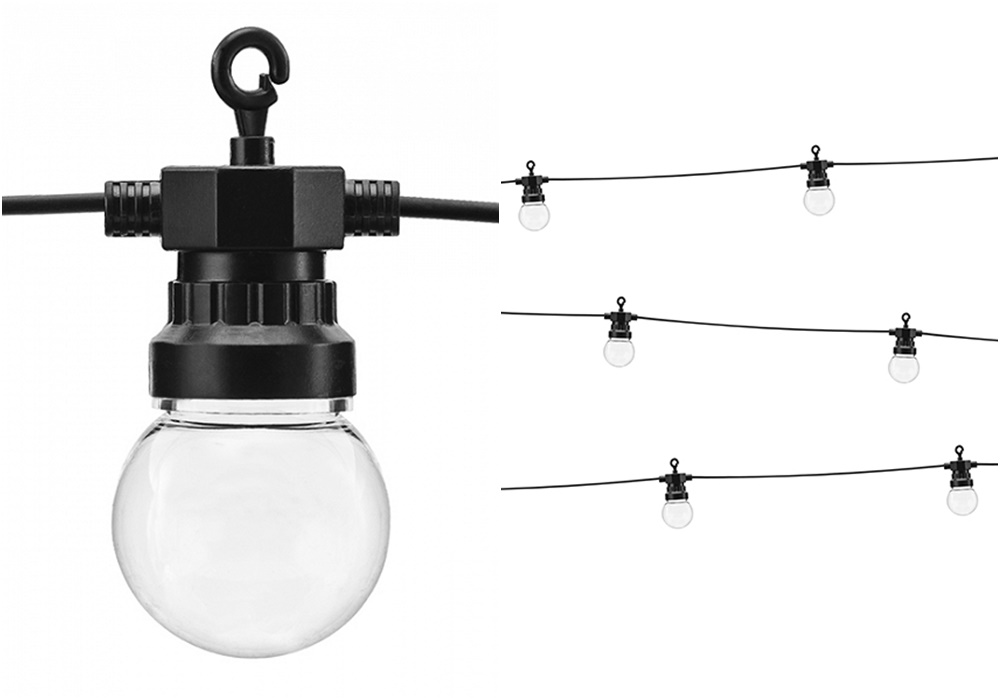 Vysiace svetlá, lampy - Garland LED žiarovky terasa záhrada Altana