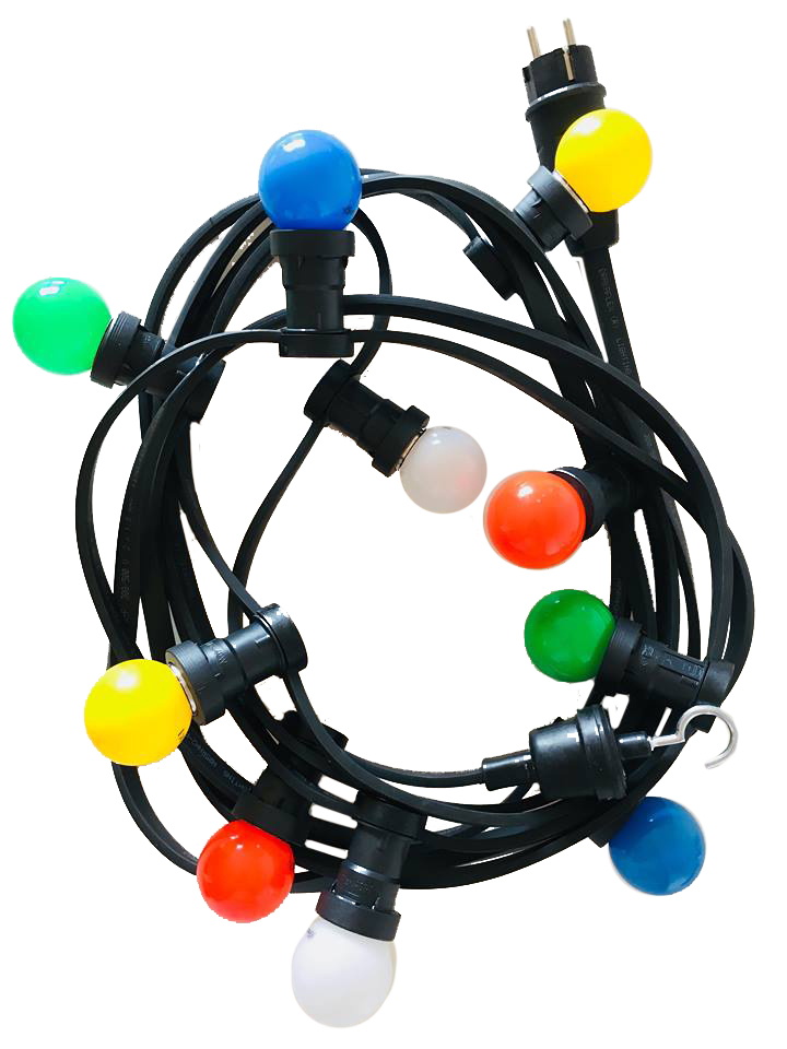 Vonkajšia dekoračná reťaz GIRLANDA - Garden Garland 40 metrov 230V RGB žiarovky