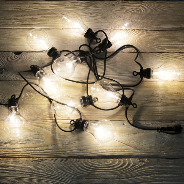 Vonkajšia dekoračná reťaz GIRLANDA - Garland Retro Light Bulb E27 LED + hniezdo