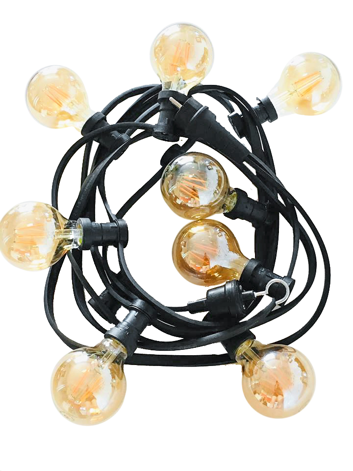 Vonkajšia dekoračná reťaz GIRLANDA - Garden Garland 20m s g80 žiarovkami vintageled