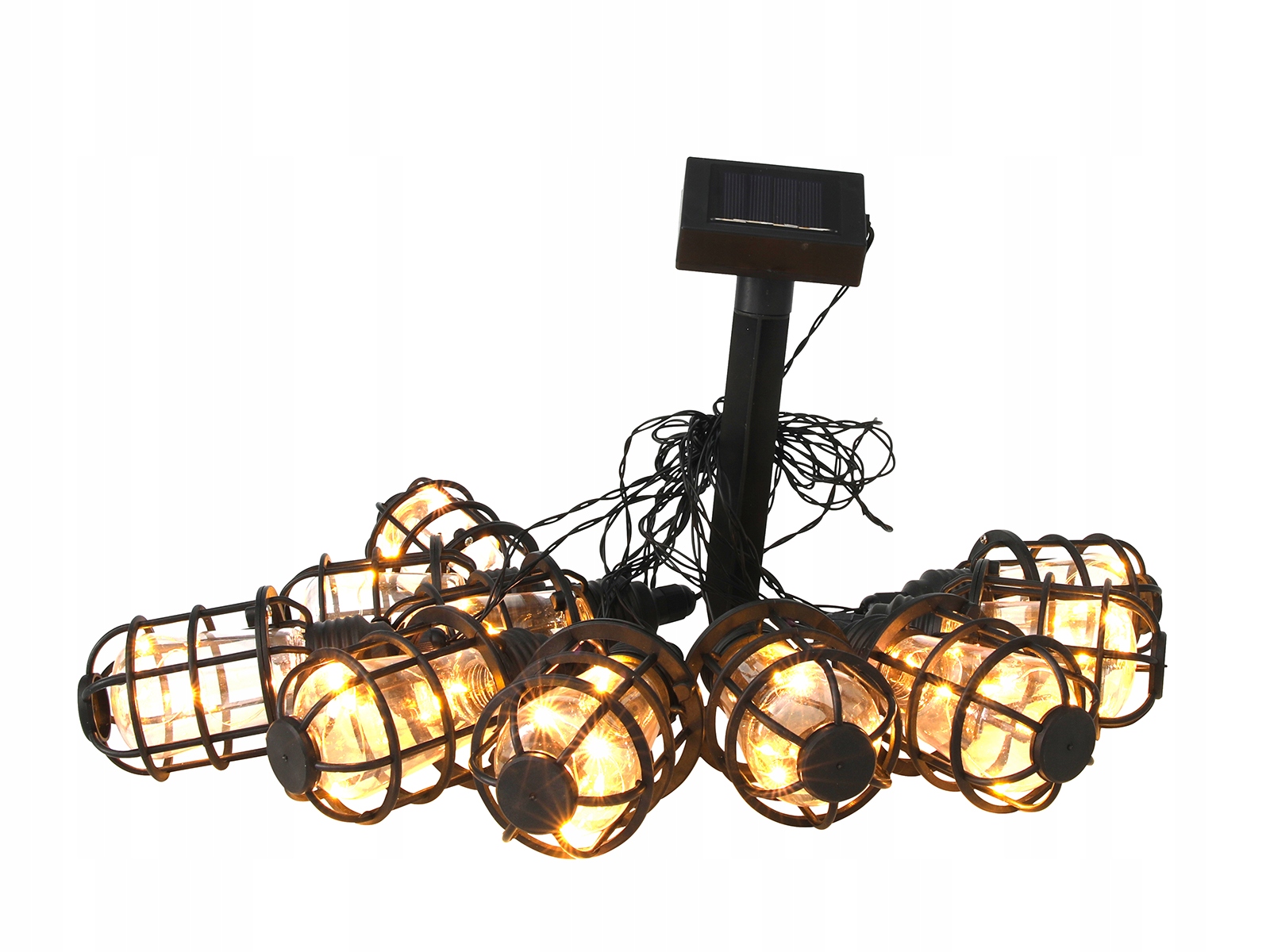 Vysiace svetlá, lampy - Solar Garland 10 LED žiarovky Balkón Terasa Záhrada