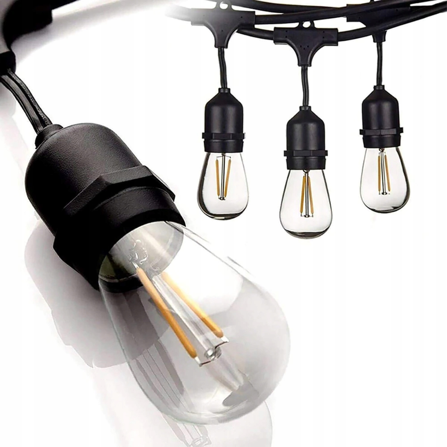 LED-lux osvetlenie girlanda 1000 cm, čierna