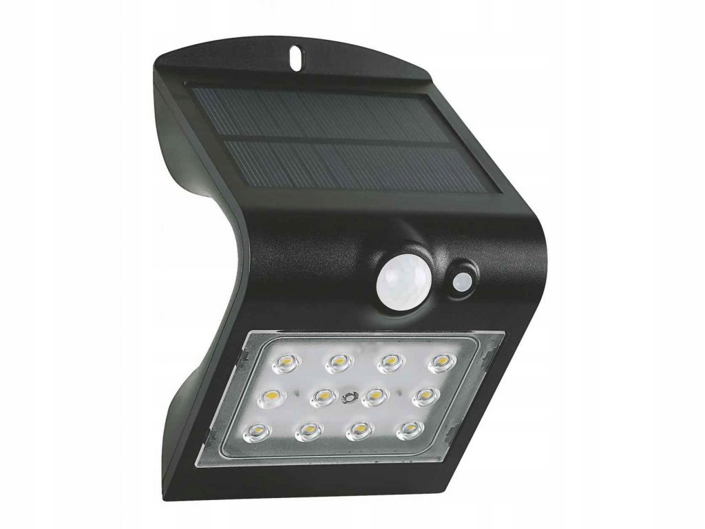 Solárne svietidlá - GXSO005 GREENLUX FOX SOLAR PIR 12LED ČIERNA