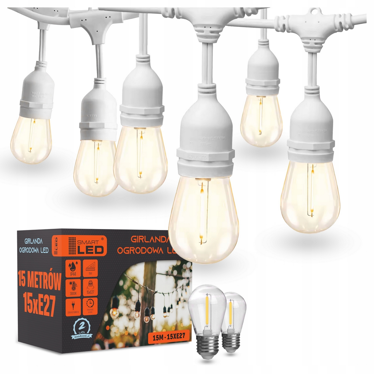 Smartled 1500 cm sieťová svetelná girlanda, biela