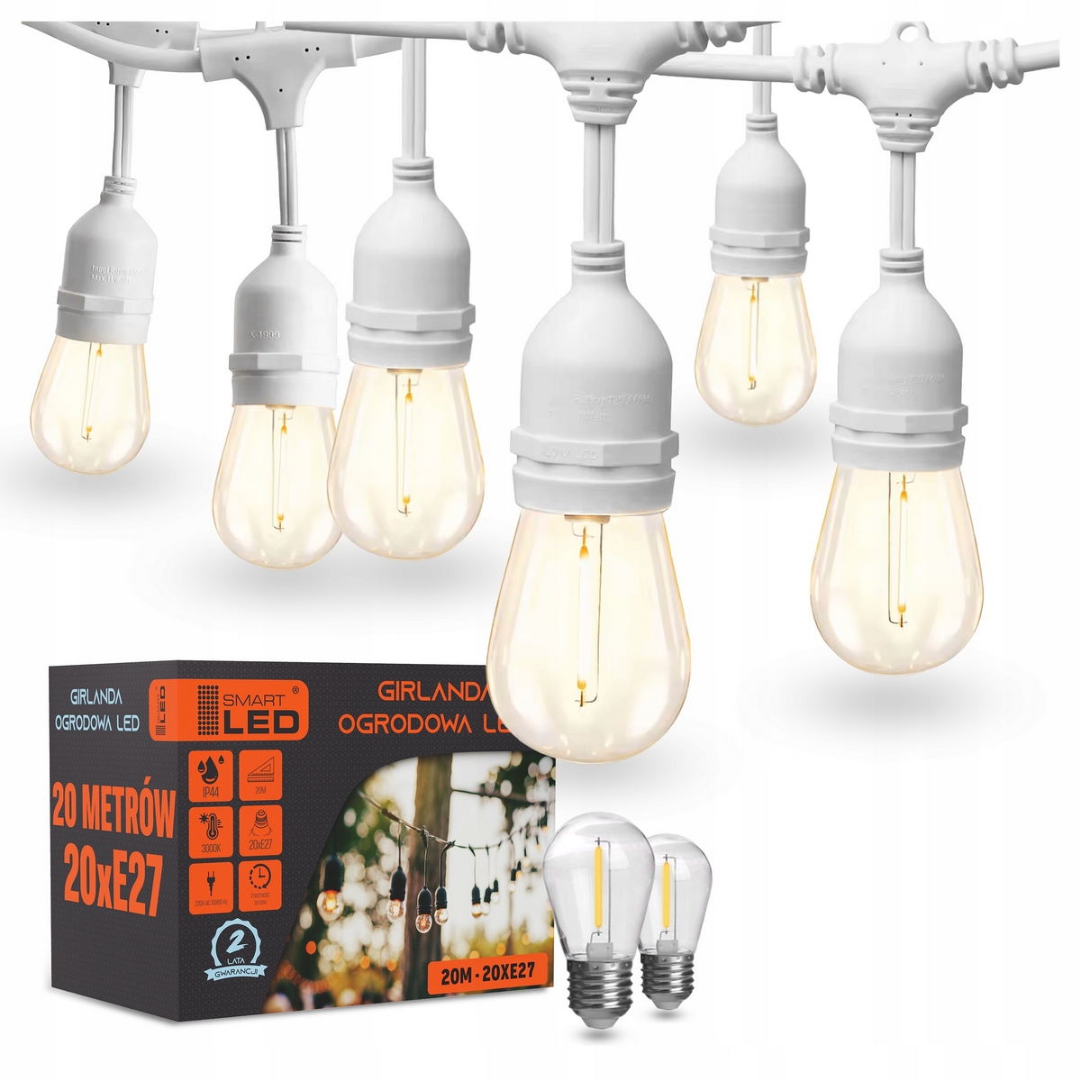 Smartled svetelná girlanda 2000 cm, čierna