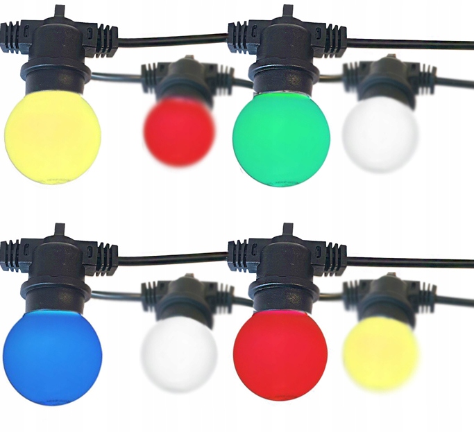 Vonkajšia dekoračná reťaz GIRLANDA - Garland 10m x 20 LED 1W na patio balkón mezanean
