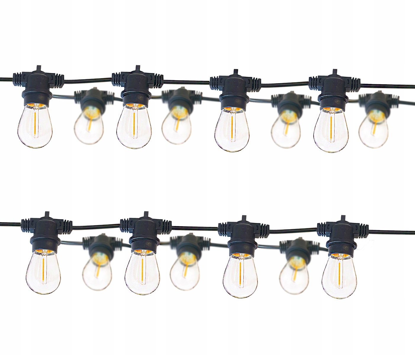 Vonkajšia dekoračná reťaz GIRLANDA - Garland 10m X20 LED 1W na terase Balkón Terrace IP44