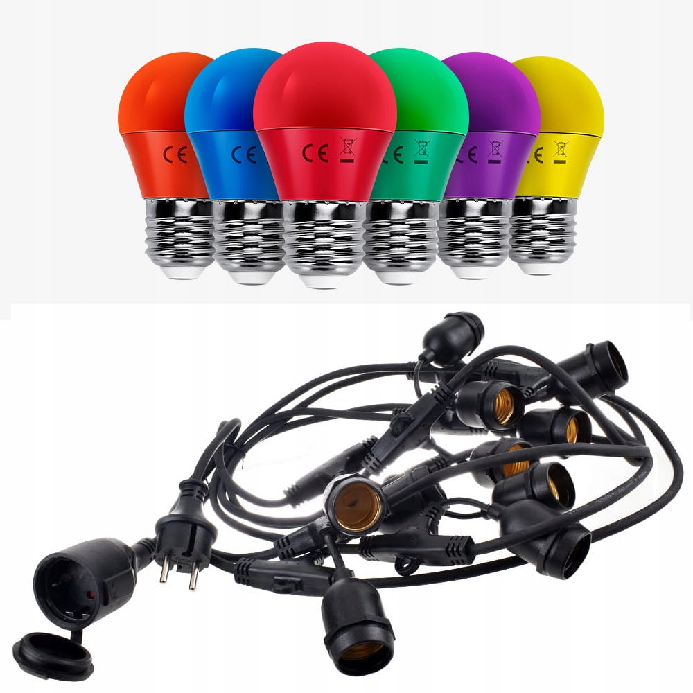 Vonkajšia dekoračná reťaz GIRLANDA - Garden Garland 10MB Multikolor Ball 10x LED 4W