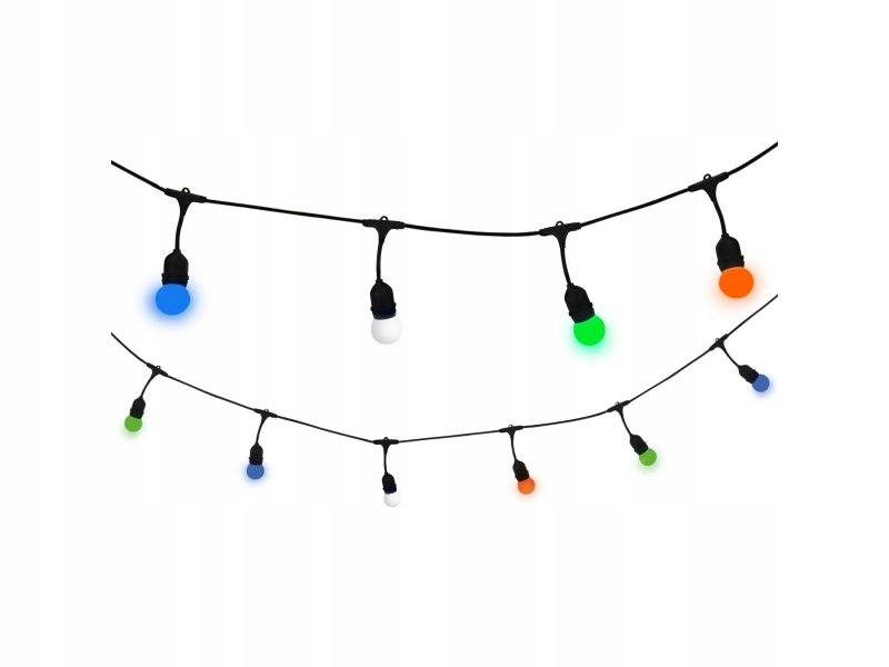 Vonkajšia dekoračná reťaz GIRLANDA - Garden Garland 5.6m Party Set + 10 x žiarovka