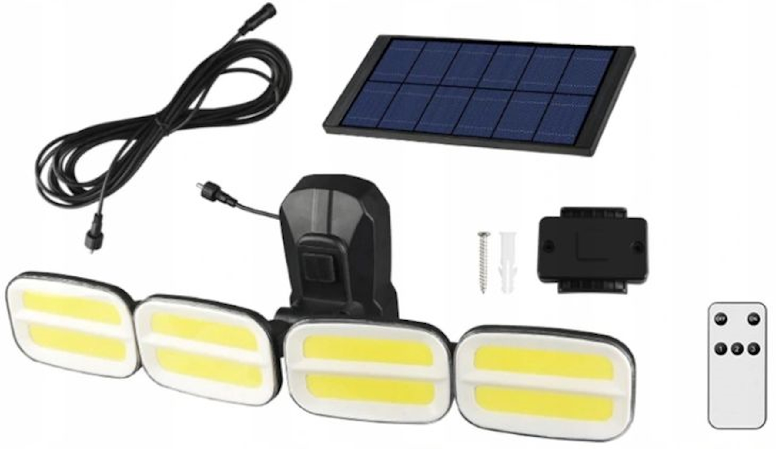 HALOGÉNOVÁ SOLÁRNA LAMPA 4 HLAVY + DIAĽKOVÉ OVLÁDANIE