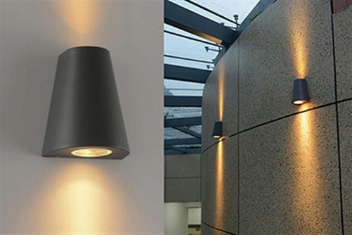 Vonkajšie fasádne svietidlo - IBV záhradná nástenná lampa - nadol antracitová LED