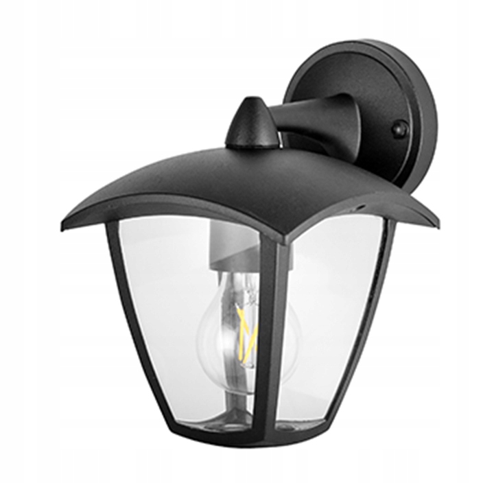 Vonkajšie fasádne svietidlo - Nástenná lampa záhradná fasáda čierna E27